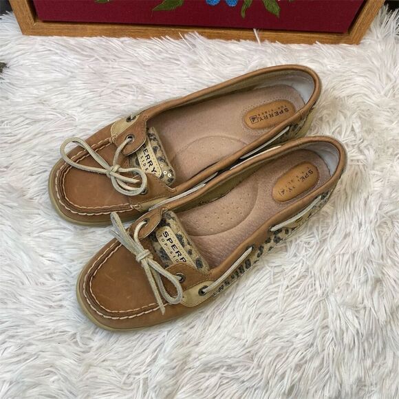 Sperry Angelfish Leopard Jacquard Slip-On Boat Shoes Women's Size 8.5 - Picture 8 of 10